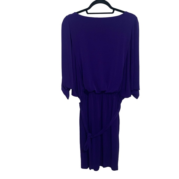 Chico's Women's Royal Purple Tunic Style Fabric Belted Stretchy Dress Sz 3(XL/16 - Picture 5 of 11